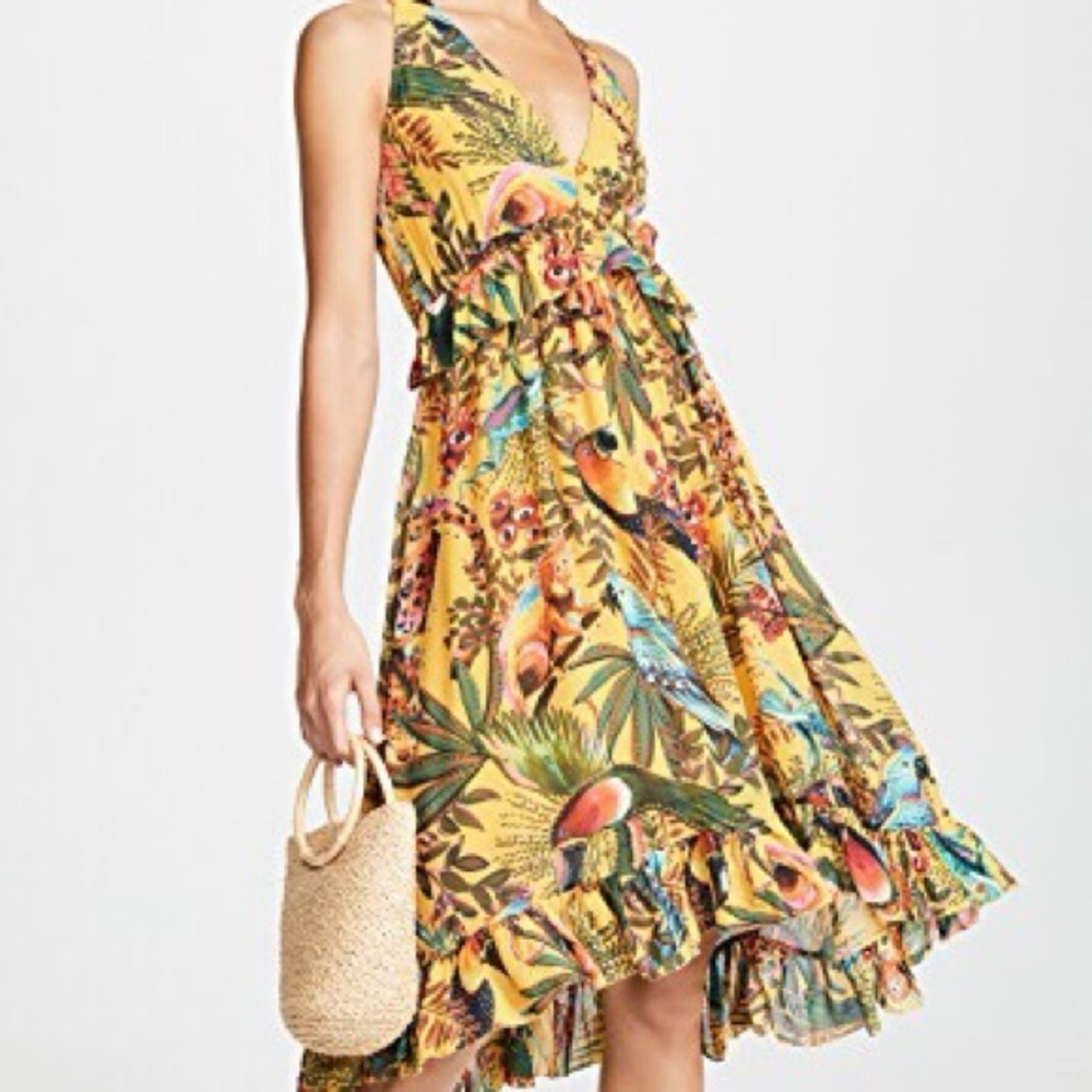 FARM Rio Vibrant Yellow High Low Dress